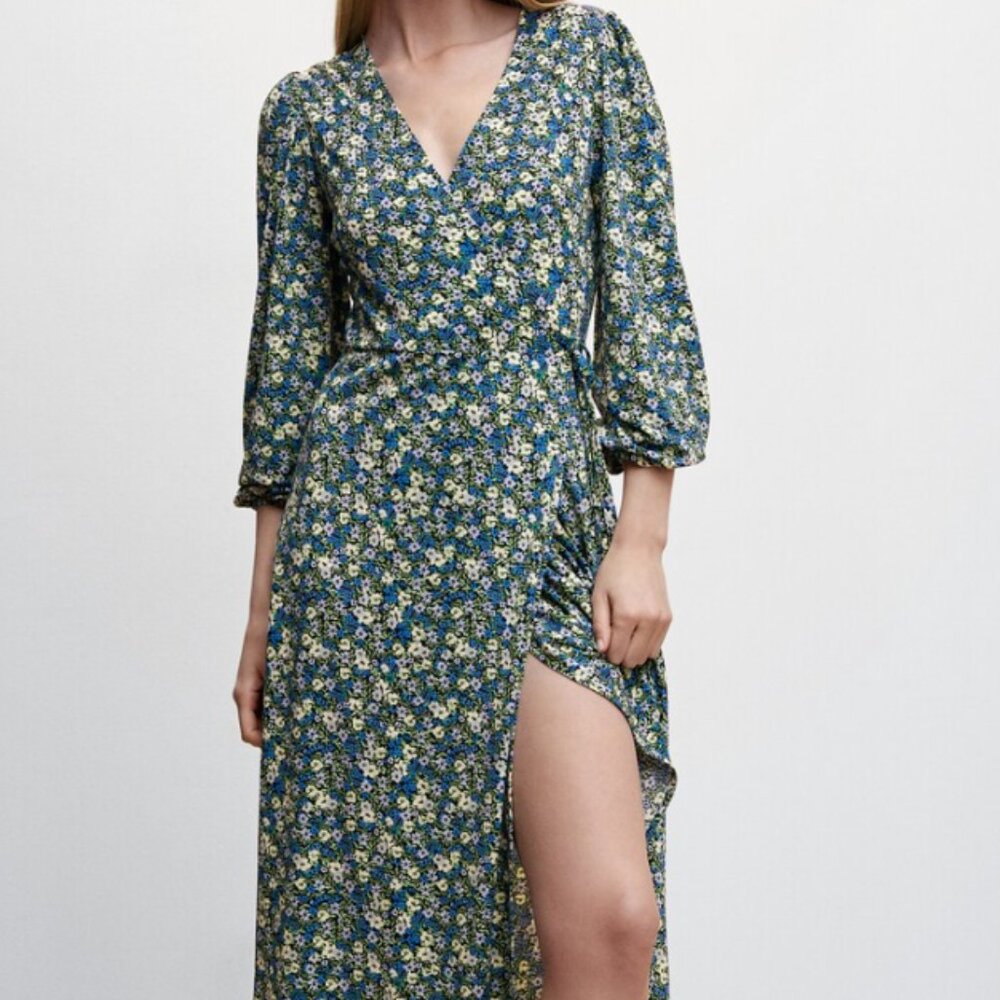 NWTChic Long Sleeve Floral Wrap Maxi Dress - size 2/XS